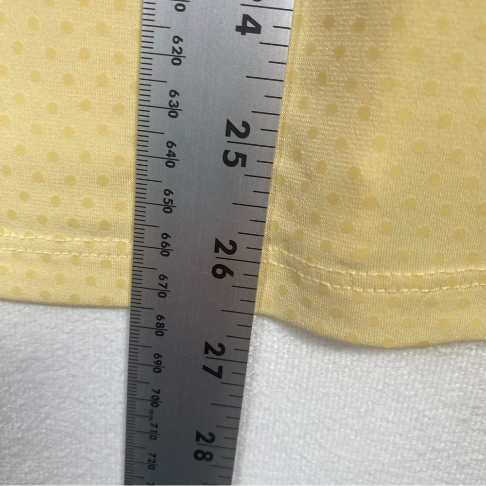 Susan Graver Bright Yellow Sleeveless Ruffle Neck Top Size Medium - Picture 8 of 8